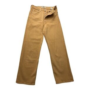Levi's Ribcage Straight Jeans Womens 29 Brown High Rise Button Fly Denim 27
